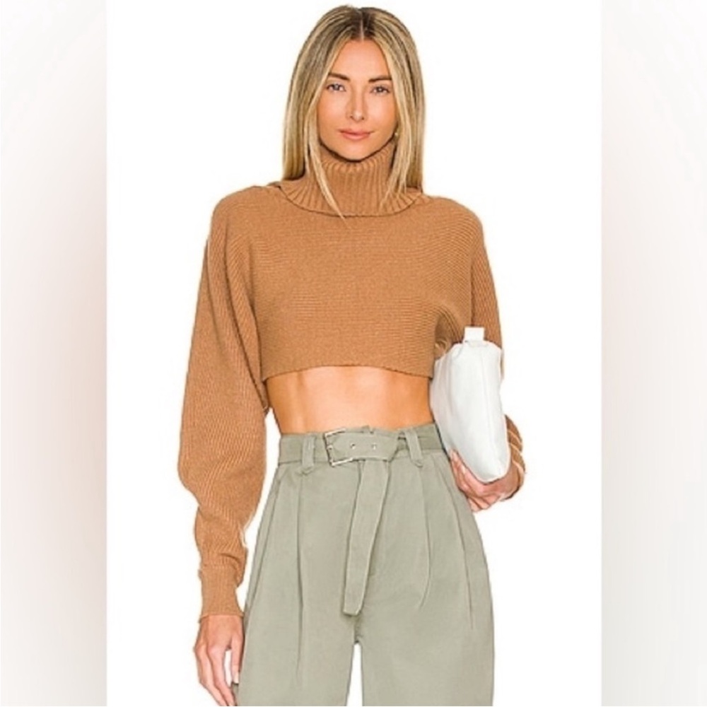 Women's Tan Turtleneck Sweater